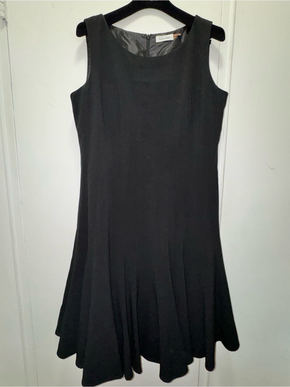 Calvin Klein Black Sleeveless Fit-and-Flare Dress size 12